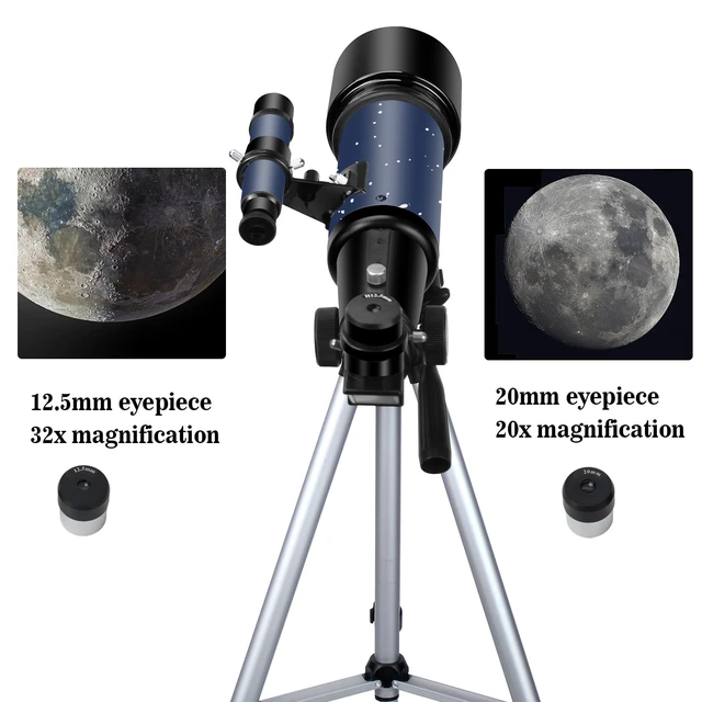 Alt view image 3 of 7 - Telescopes, Telescope for Kids and Adults Beginners, 70mm Aperture 400mm Focus Length Refractor Travel Telescope with AZ Mount for Observe The Moon and Landscape