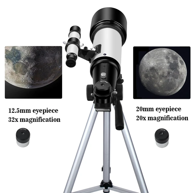 Alt view image 3 of 7 - Telescopes, Telescope for Kids and Adults Beginners, 70mm Aperture 400mm Focus Length Refractor Travel Telescope with AZ Mount for Observe The Moon and Landscape