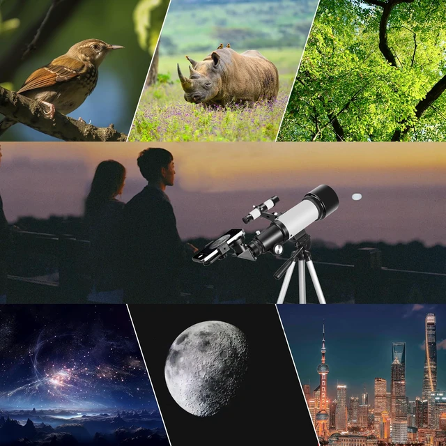Alt view image 7 of 7 - Telescopes, Telescope for Kids and Adults Beginners, 70mm Aperture 400mm Focus Length Refractor Travel Telescope with AZ Mount for Observe The Moon and Landscape