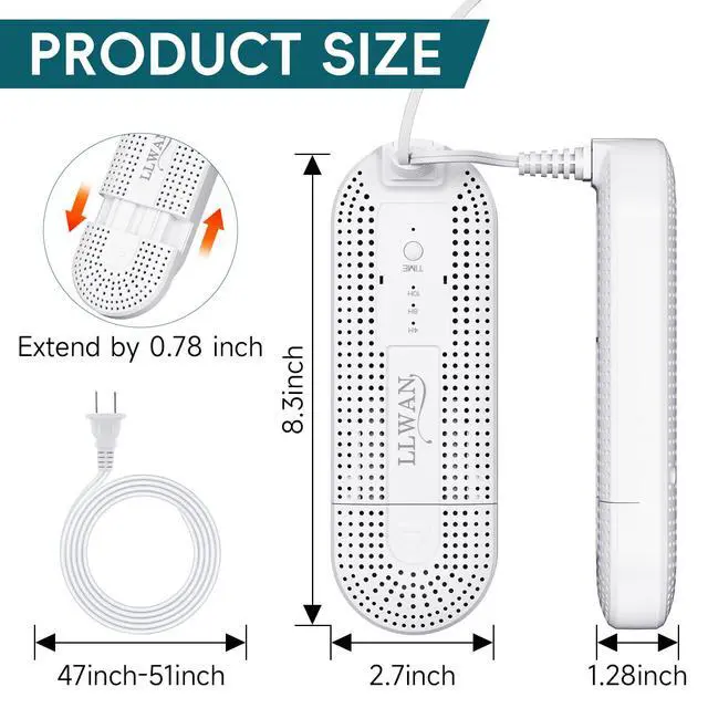Alt view image 2 of 7 - Boot Dryer for Work Boots, Electric Portable Shoe Dryer with Timer for Sneaker Socks Gloves Drying, Boot Warmer Extendable for Rainy Seasons Winter Travel