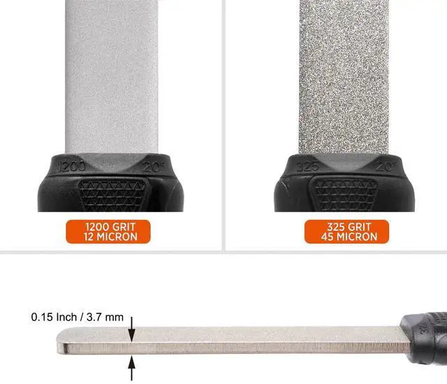 Alt view image 4 of 6 - 121N Dual-Grit Diamond Sharpening Stone File Garden Tool Knife Sharpener with Angle Guide Coarse 325 / Extra Fine 1200 Grit for Lawn Mower Blade, Axe, Hatchet, Hedge Shears, Chisels, Drills