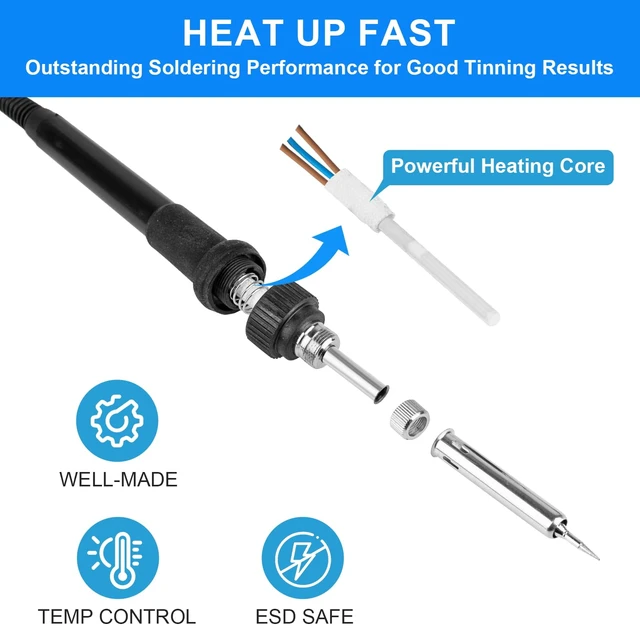 Alt view image 5 of 7 - 2 in 1 Hot Air Rework Soldering Iron Station Kit, Precision Circuit Board Soldering Gun Kit, Rapid Heat up Solder Station, Upgrade Dual System Independent Control, Auto Sleep & Calibration
