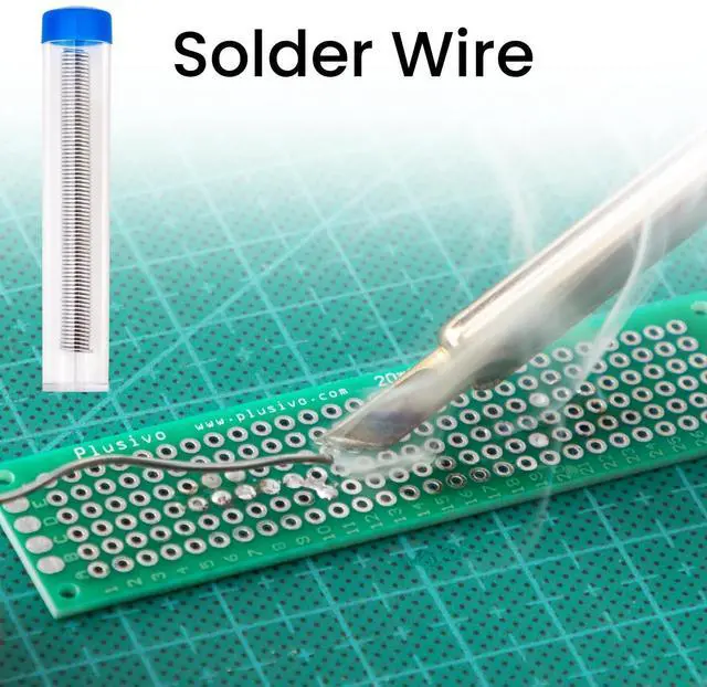 Alt view image 7 of 7 - Soldering Iron Kit, 60W Adjustable Temperature 5-in-1 Solder Wire, Stand, Sponge, Rosin Paste Flux, Fast Heating Desoldering Tool for Electronics Repair Hobby DIY 120 V US Plug