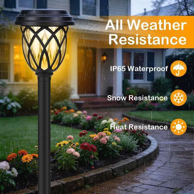 Alt view image 4 of 6 - Solar Lights Outdoor 12 Pack, IP65 Waterproof Garden Landscape Lighting for Patio Yard DrivewayWarm White