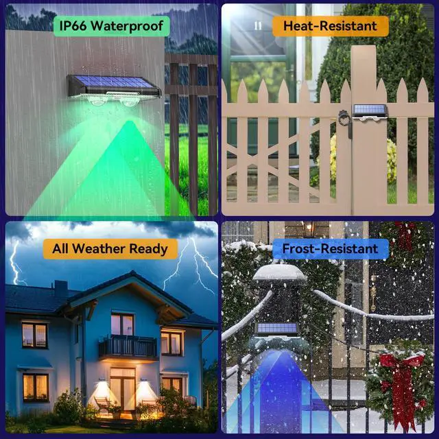 Alt view image 7 of 7 - Solar Fence Lights Outdoor Waterproof 8 Lights Modes 12 Pack (RGB) | Warm White & 6 Colors & RGB,IP66 Waterproof,No Elec. Bill,Dusk-to-Dawn Sensor for Fence/Railing/Step/Patio and Pool Areas