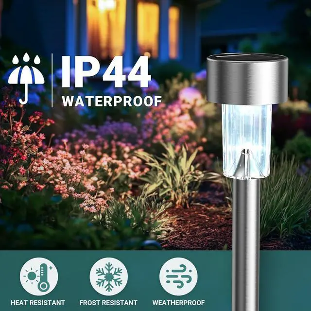 Alt view image 4 of 7 - Outdoor Waterproof Solar Garden Lights, 12 Pack Cold White