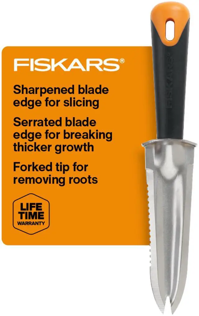 Main image of Fiskars Steel Garden Knife, Multi-Purpose Weed Puller Gardening & Yard Tool