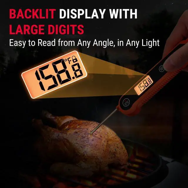 Alt view image 4 of 7 - Digital Instant Read Meat Thermometer for Grilling Waterproof Kitchen Food Thermometer with Calibration Backlight Baking Bread Candy Thermometer Cooking Tools Utensils (Previously ThermoPro)