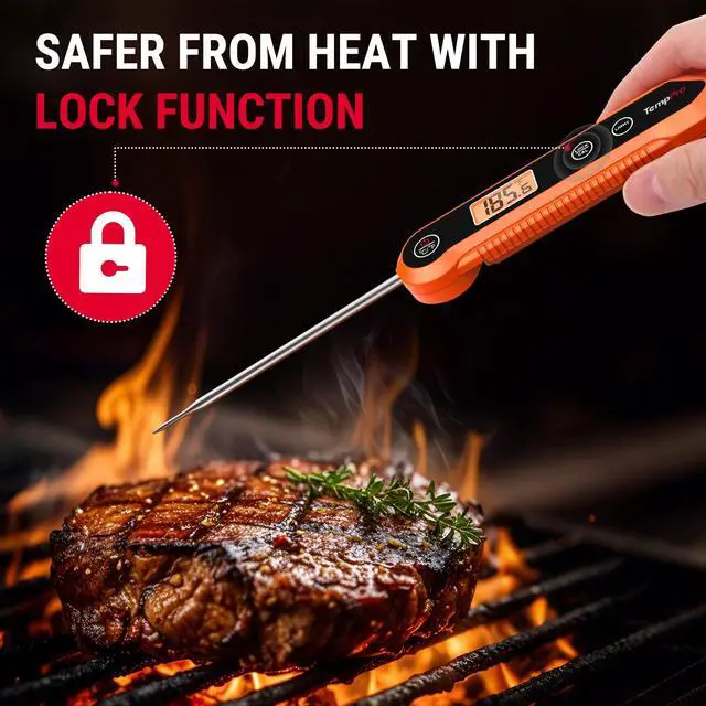 Alt view image 7 of 7 - Digital Instant Read Meat Thermometer for Grilling Waterproof Kitchen Food Thermometer with Calibration Backlight Baking Bread Candy Thermometer Cooking Tools Utensils (Previously ThermoPro)