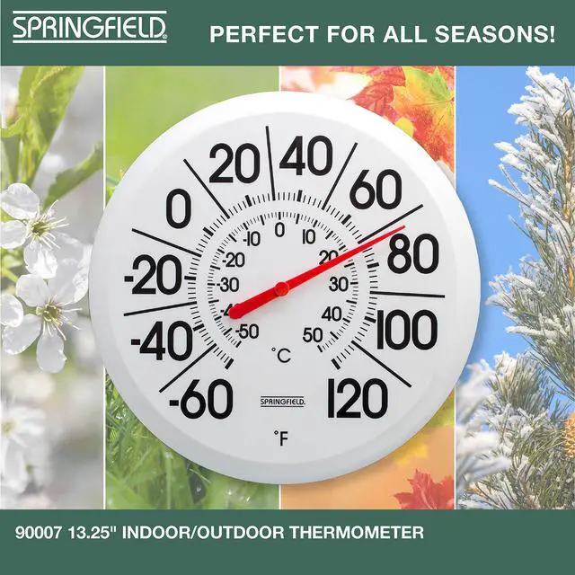 Alt view image 4 of 7 - Indoor Outdoor Big and Bold Thermometer with Mounting Bracket, Easy to Read Numbers for Patio, Pool, and Indoor Areas, 13.25-Inch, White
