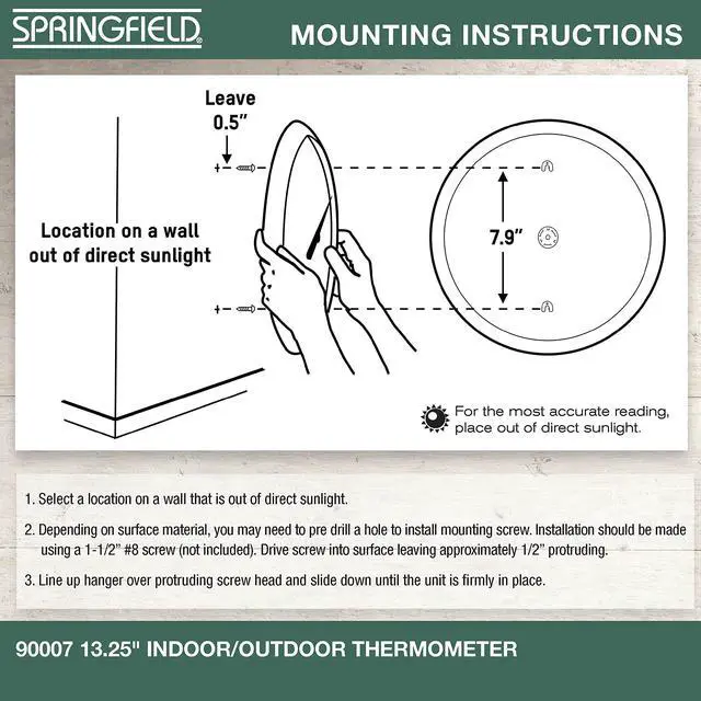 Alt view image 5 of 7 - Indoor Outdoor Big and Bold Thermometer with Mounting Bracket, Easy to Read Numbers for Patio, Pool, and Indoor Areas, 13.25-Inch, White
