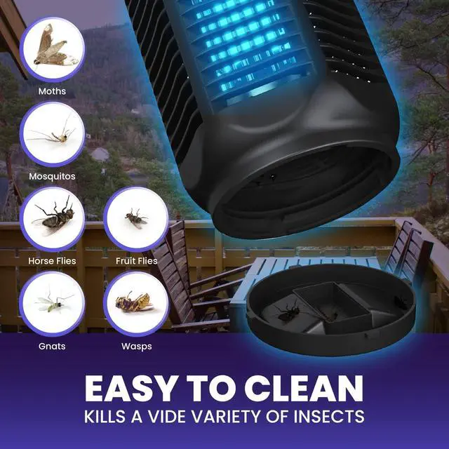 Alt view image 3 of 6 - Electric Bug Zapper, Outdoor & Indoor Insect Killer with Switch 4000V Powerful Grid, 20W Extra Brightness IPX4 Waterproof Mosquito Repellent Outdoor, Fly Traps for Backyard Patio