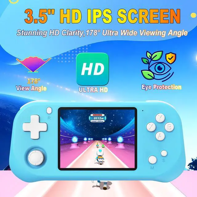Alt view image 3 of 7 - Handheld Game Console for Kids with 3.5'' IPS Screen 139 Video Games