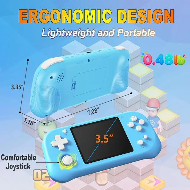 Alt view image 4 of 7 - Handheld Game Console for Kids with 3.5'' IPS Screen 139 Video Games