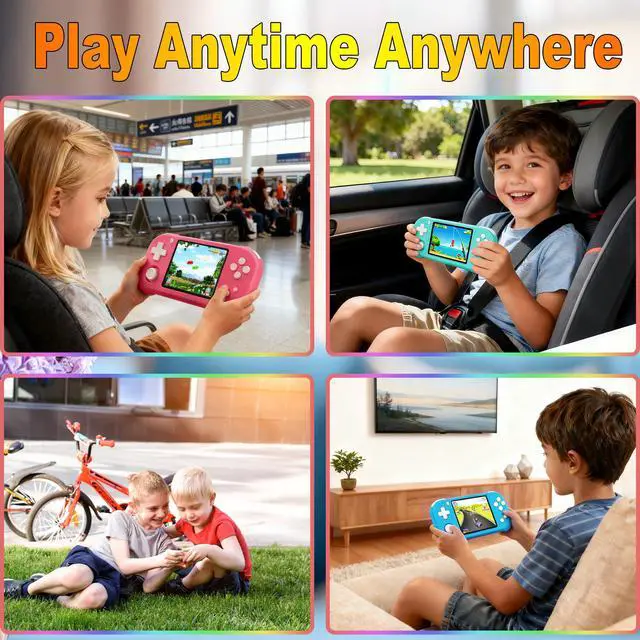 Alt view image 6 of 7 - Handheld Game Console for Kids with 3.5'' IPS Screen 139 Video Games