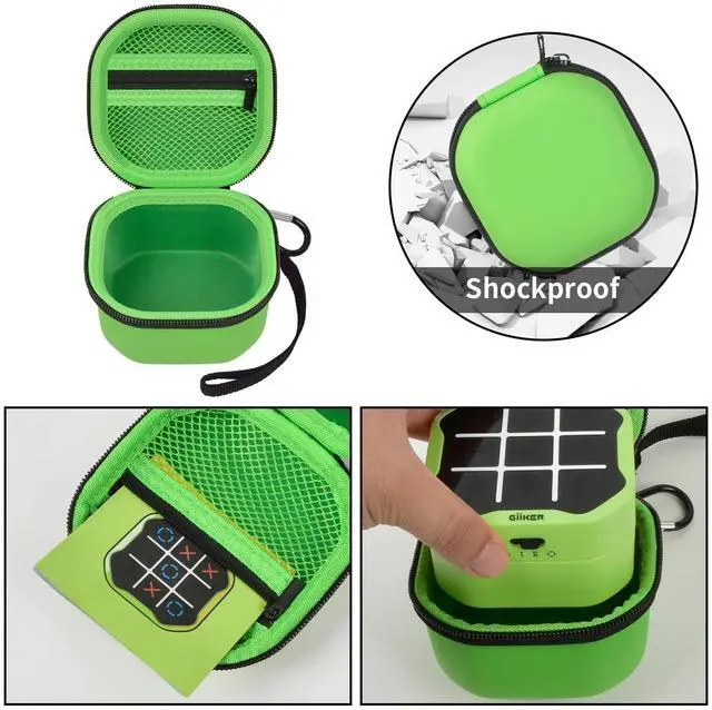 Alt view image 4 of 7 - Storage Case for Tic Tac Toe Bolt Game Original 3-in-1 Handheld Puzzle Console - Portable Organizer Holder Travel Games for Car Ride,Birthday Gifts for Boys Girls(Bag Only)-Green