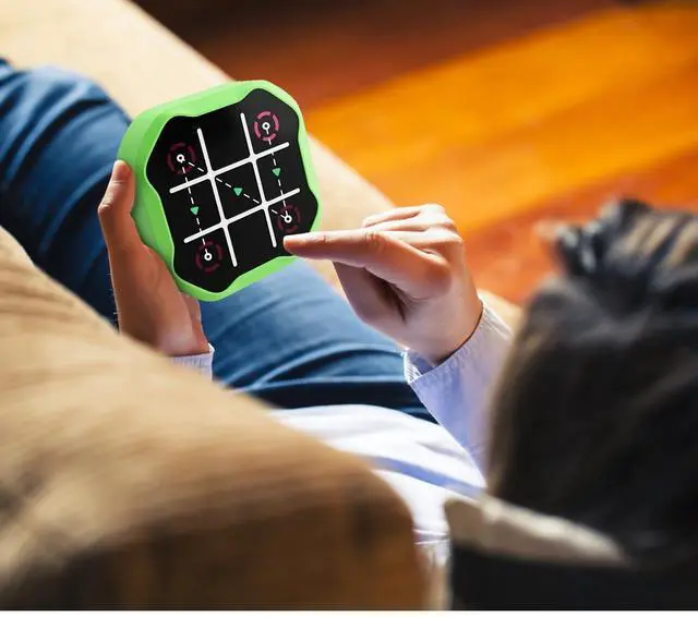 Alt view image 7 of 7 - Storage Case for Tic Tac Toe Bolt Game Original 3-in-1 Handheld Puzzle Console - Portable Organizer Holder Travel Games for Car Ride,Birthday Gifts for Boys Girls(Bag Only)-Green