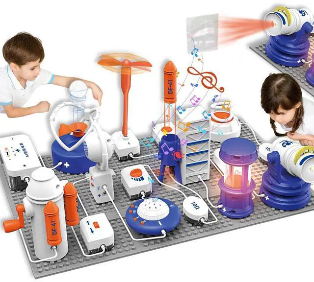 Science STEM Kits for Kids, Electronics Exploration Kit, 66 Pcs DIY Circuit Parts, Over 1200 Projects, STEM Educational Toy Gifts for Kids Boys Girls Ages 3 4 5 6 7 8 9 10 11 12, Color Project Manual