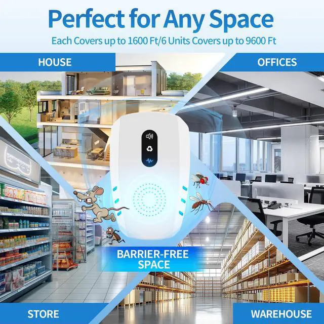 Alt view image 4 of 7 - 2026 Upgraded Ultrasonic Pest Repellent Indoor Insect Repeller,Pest Control,Repellent Roach,Mouse,Bugs,Mosquito,Mice,Spider, Ant,Rodent Repellent Ultrasonic Plugin,3 Mode Switching,10 Packs