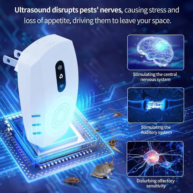 Alt view image 7 of 7 - 2026 Upgraded Ultrasonic Pest Repellent Indoor Insect Repeller,Pest Control,Repellent Roach,Mouse,Bugs,Mosquito,Mice,Spider, Ant,Rodent Repellent Ultrasonic Plugin,3 Mode Switching,10 Packs