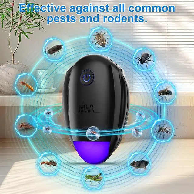 Alt view image 2 of 6 - Upgraded Ultrasonic Repeller,Indoor Ultrasonic Repellent, Electronic Plug in Pest Control for Bugs,Mosquito,Roach, Ant, Rodent, Mouse, Spider Repellent for House, Warehouse, Garage (Black)