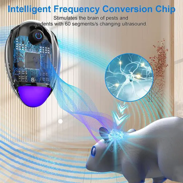 Alt view image 3 of 6 - Upgraded Ultrasonic Repeller,Indoor Ultrasonic Repellent, Electronic Plug in Pest Control for Bugs,Mosquito,Roach, Ant, Rodent, Mouse, Spider Repellent for House, Warehouse, Garage (Black)