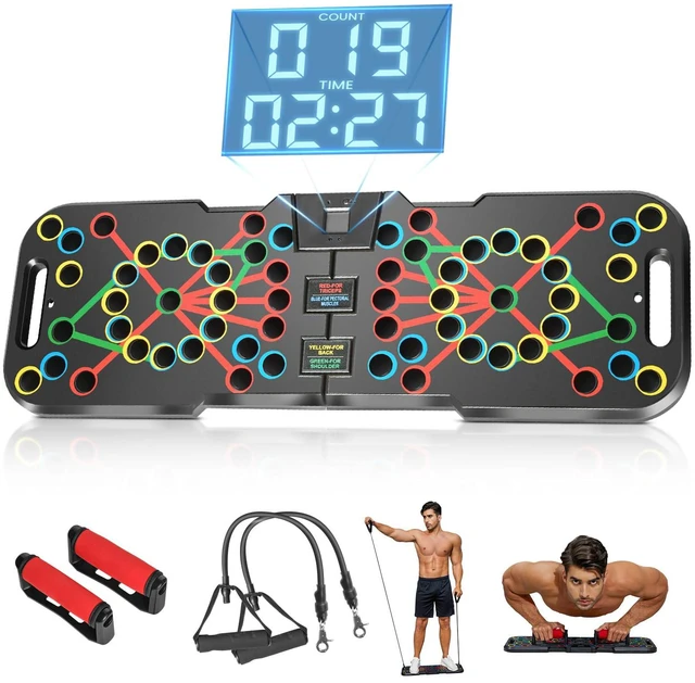 Main image of Push Up Board, with Automatic Count & Timer, 41 Push Up Bar, Updated Foam Handles, Portable Home Workout Equipment, Push Up Strength Training Equipment