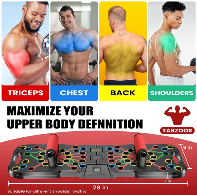 Alt view image 2 of 7 - Push Up Board, with Automatic Count & Timer, 41 Push Up Bar, Updated Foam Handles, Portable Home Workout Equipment, Push Up Strength Training Equipment
