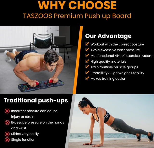 Alt view image 3 of 7 - Push Up Board, with Automatic Count & Timer, 41 Push Up Bar, Updated Foam Handles, Portable Home Workout Equipment, Push Up Strength Training Equipment