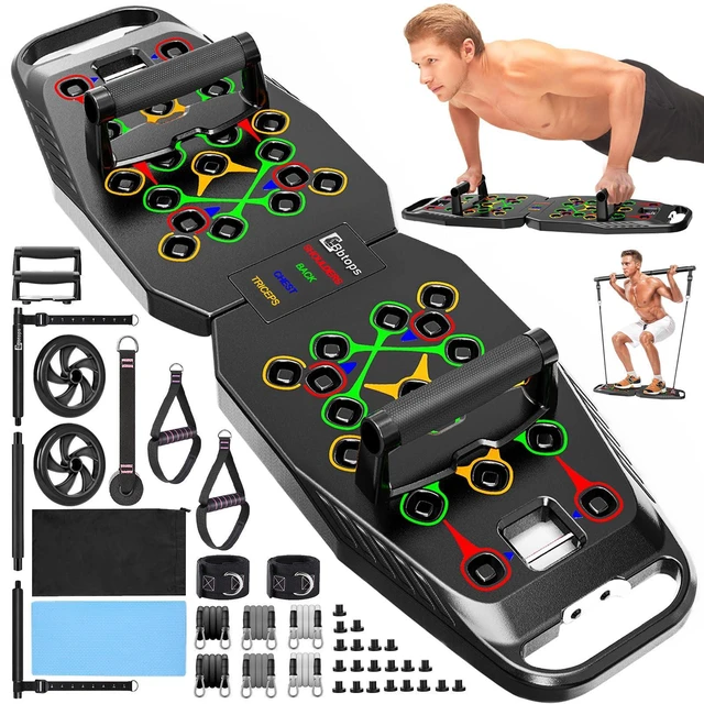 Main image of Push up Board, Pilates Bar & Ab Roller, 25-in-1 Foldable Push up Bar at Home Workout,Gym Exercise Professional Push ups bar Strength Training Equipment for Man and Women