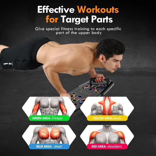 Alt view image 2 of 6 - Push Up Board,Home Gym,Portable Exercise Equipment,Pilates Bar and 20 Fitness Accessories with Resistance Bands and Ab Roller Wheel,Full Body Workout at Home