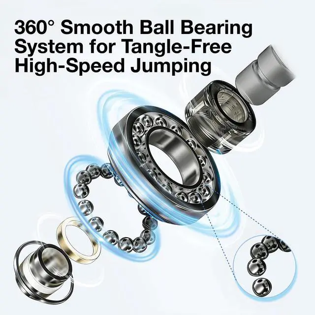 Alt view image 5 of 7 - Cordless Gravity Jump Rope, Smart Jump Rope with Counter for Gym, Fat Burning & Calorie Burn, APP Data Analysis, Home Workout Equipment for Women Men (Black)