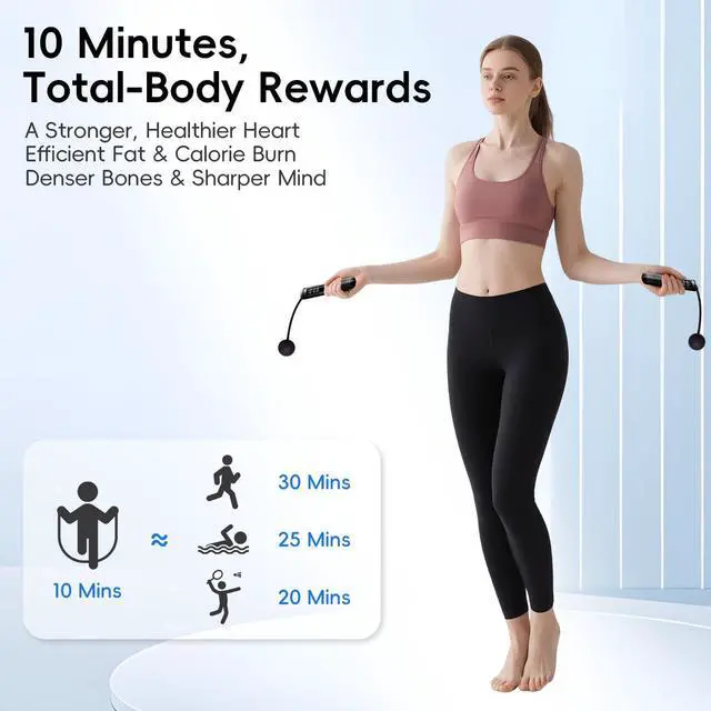 Alt view image 7 of 7 - Cordless Gravity Jump Rope, Smart Jump Rope with Counter for Gym, Fat Burning & Calorie Burn, APP Data Analysis, Home Workout Equipment for Women Men (Black)