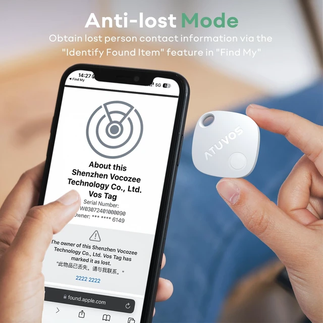 Alt view image 5 of 7 - Air Tracker Tags-4 Pack, Bluetooth Luggage Tracker Works with Apple Find My APP (iOS Only, Not for Android), Keys Finder and Item Locator for Luggage, Backpack, Suitcases, Replaceable Battery