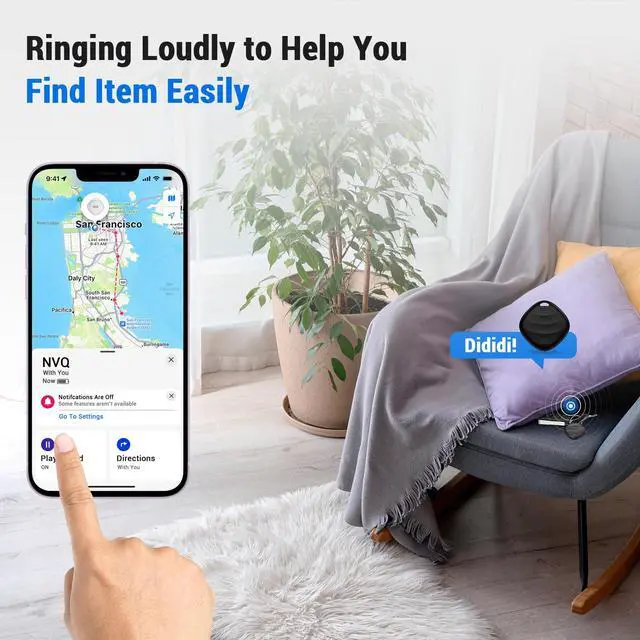 Alt view image 5 of 7 - Key Finder, Bluetooth Tracker Locator Pairs with Apple Find My (iOS only), Item Finder for Keys,Wallet,Pets,Bag,Backpack and Suitcase, 400ft Range Smart Tracker Tags, Compatible with iOS, Black 1Pack