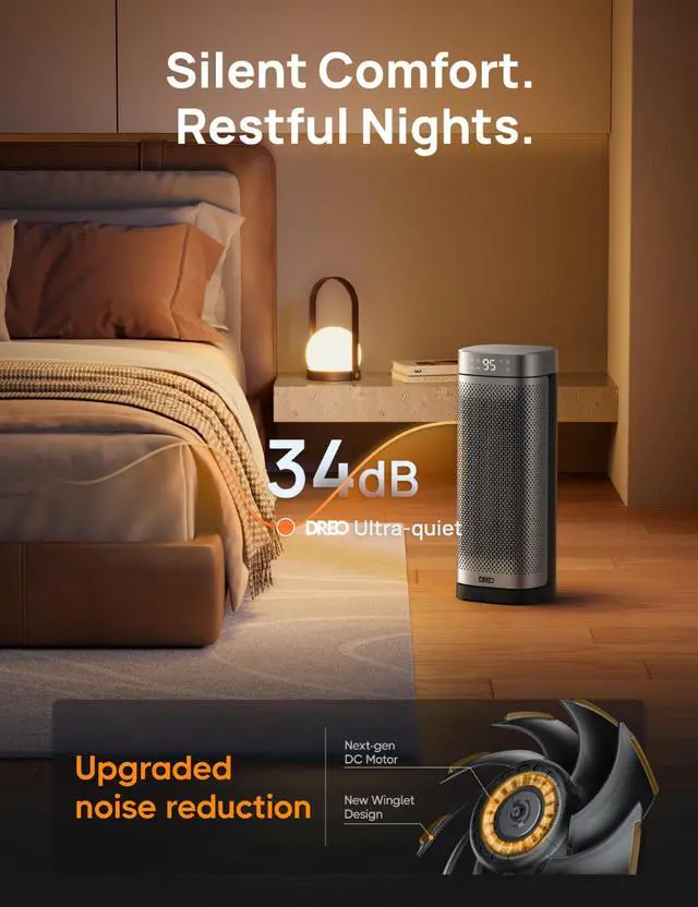 Alt view image 3 of 7 - Space Heaters for Indoor Use, Fast Heating Portable Heaters with Remote, Large PTC Ceramic Electric for Bedroom, 12H Timer, 70° Oscillation, Overheat Protection, 1500W Safety Heat for Home Office