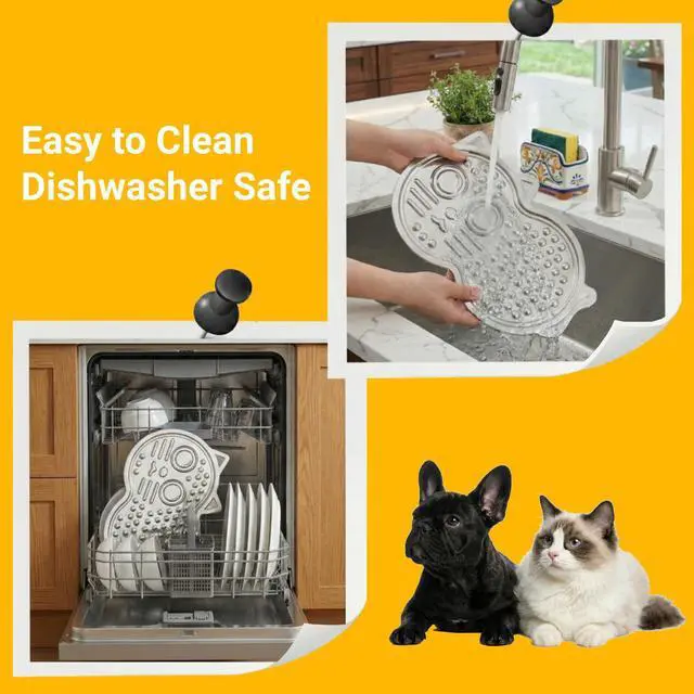 Alt view image 6 of 7 - Stainless Steel Lick Mat for Dogs & Cats - 15"×10" Large Metal Dog Licking Mat, Chew Proof Slow Feeder Mat with Suction Cups for Puppy & Cat, Dishwasher Safe, Whisker-Friendly