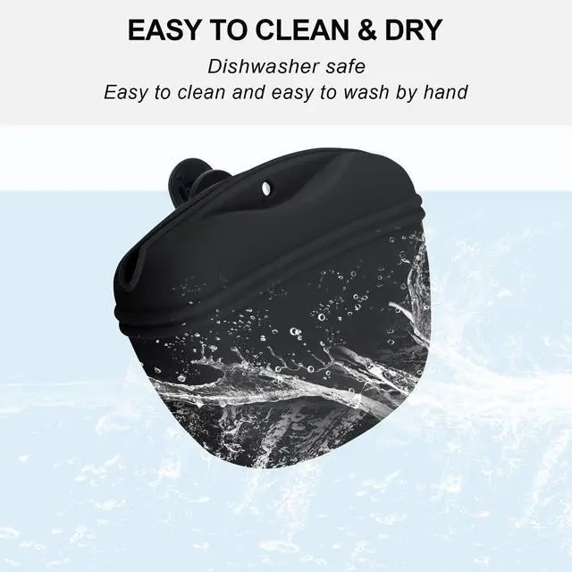 Alt view image 6 of 7 - Dog Clicker Training Kit,Silicone Dog Training Treat Pouch and Dog Clickers,Dog Treat Bag with Clicker Training for Dogs,Pet Treat Bag with Magnetic Buckle Closing and Waist Clip,Black