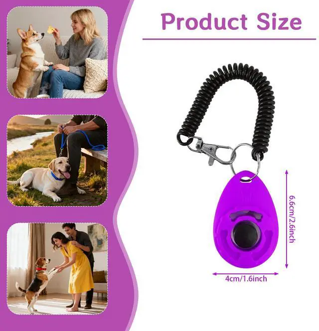 Alt view image 2 of 7 - 32 Pcs Dog Training Clicker with Wrist Strap Multicolor Pet Behavioral Training Accessories for Dogs Cats Horses Birds