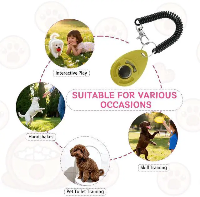 Alt view image 5 of 7 - 32 Pcs Dog Training Clicker with Wrist Strap Multicolor Pet Behavioral Training Accessories for Dogs Cats Horses Birds