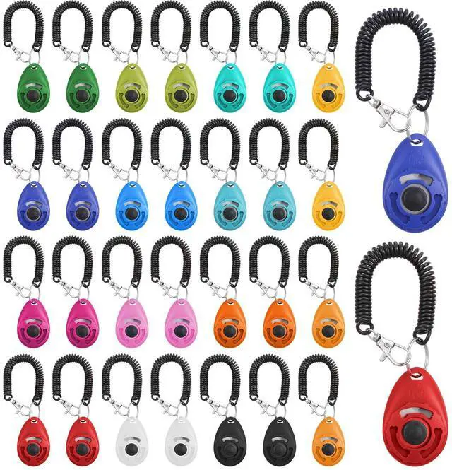 Main image of 30pcs Dog Training Clickers with Wrist Strap,Multicolor Pet Training Clicker Cat Clicker Bird Clickers for Dogs Cats Horses Birds Behavioral Training Accessories