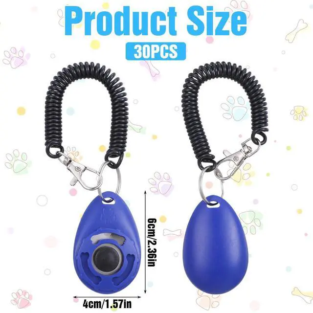 Alt view image 2 of 7 - 30pcs Dog Training Clickers with Wrist Strap,Multicolor Pet Training Clicker Cat Clicker Bird Clickers for Dogs Cats Horses Birds Behavioral Training Accessories