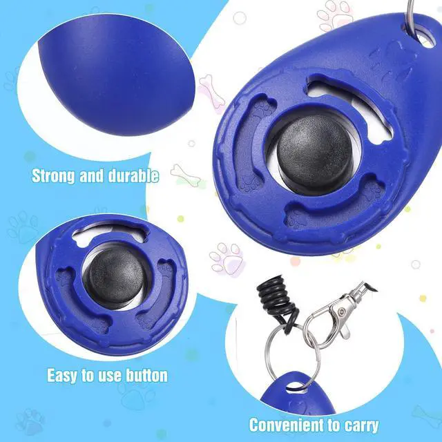 Alt view image 3 of 7 - 30pcs Dog Training Clickers with Wrist Strap,Multicolor Pet Training Clicker Cat Clicker Bird Clickers for Dogs Cats Horses Birds Behavioral Training Accessories