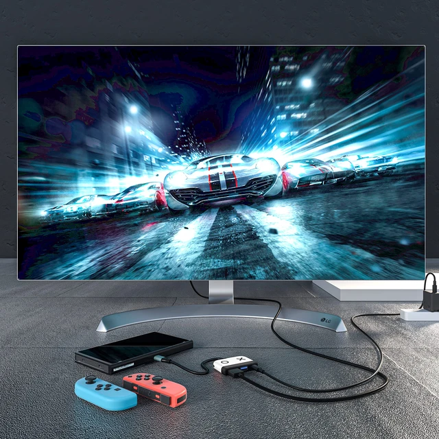 Alt view image 5 of 6 - Switch Dock for Nintendo Switch/Switch OLED,Portable TV Docking Station 4K/60HZ HDMI TV USB 3.0 Port and USB C Charging,Compatible with Nintendo Switch Steam Deck and More