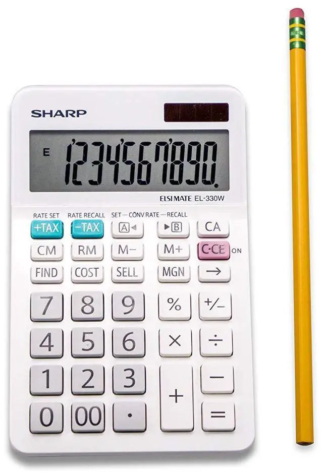 Alt view image 5 of 5 - EL-330WB Standard Function Basic Desktop Calculator, Large Display, for Home and Office, Dual Power, Solar and Battery