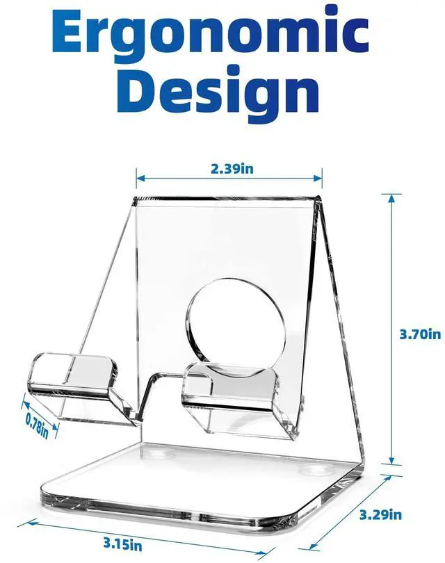 Alt view image 7 of 7 - TOPGO Acrylic Cell Phone Stand, Clear Phone Holder for Office Desk, Vanity, Kitchen, Bedside Table, Compatible with iPhone 17/Smartphones/iPad/Switch/Kindle, Office Desk Accessories