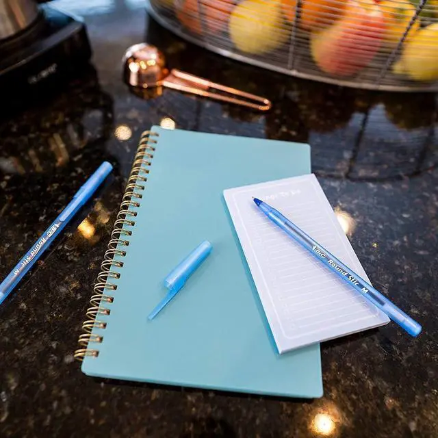 Alt view image 5 of 5 - Round Stic Xtra Life Pens, Medium Point 1.0 mm, 30 Black & 30 Blue Ink Pens, Pack of 60