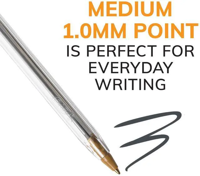 Alt view image 3 of 6 - Cristal Xtra Smooth Black Ballpoint Pens, Medium Point (1.0mm), 12-Count Pack, Extra Smooth and Reliable Ballpoint Pens