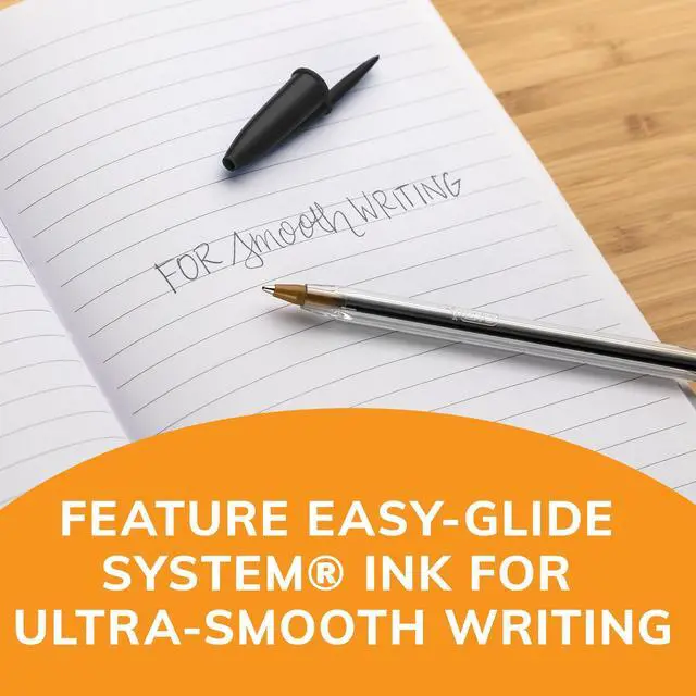 Alt view image 4 of 6 - Cristal Xtra Smooth Black Ballpoint Pens, Medium Point (1.0mm), 12-Count Pack, Extra Smooth and Reliable Ballpoint Pens