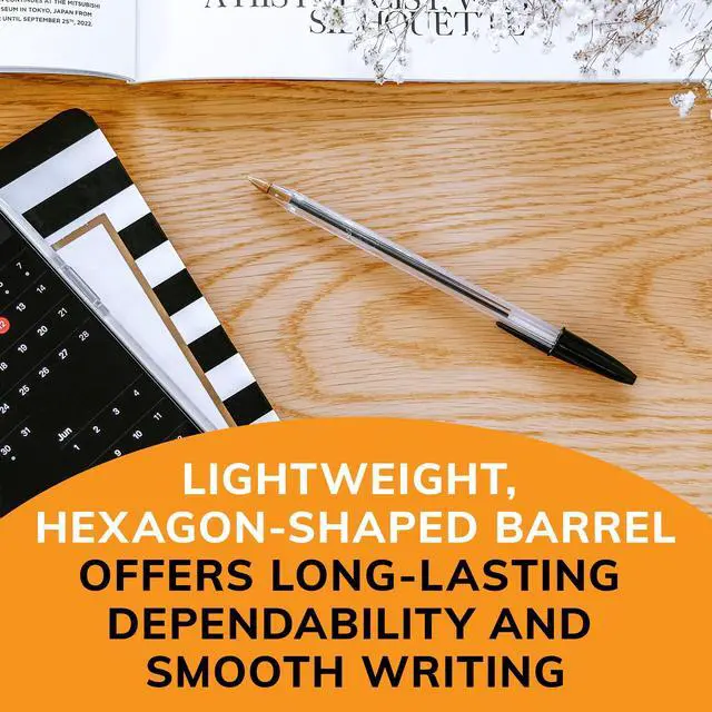 Alt view image 5 of 6 - Cristal Xtra Smooth Black Ballpoint Pens, Medium Point (1.0mm), 12-Count Pack, Extra Smooth and Reliable Ballpoint Pens